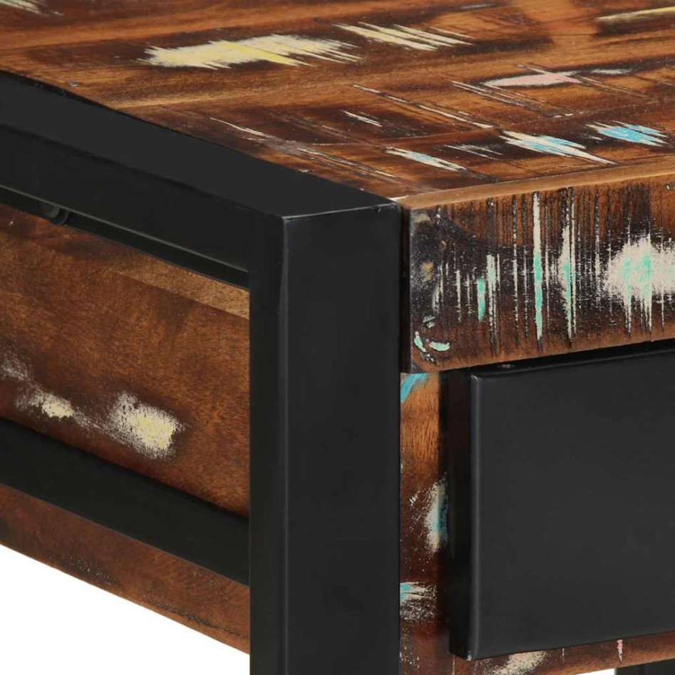 Mesa auxiliar multicolor 40x40x50 cm madera maciza