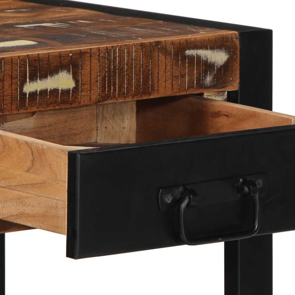 Mesa auxiliar multicolor 40x40x50 cm madera maciza