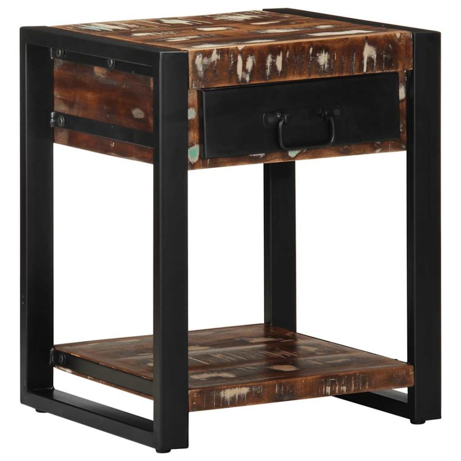 Mesa auxiliar multicolor 40x40x50 cm madera maciza