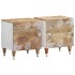 Mesitas de noche 2 uds madera maciza de mango 40x33,5x46