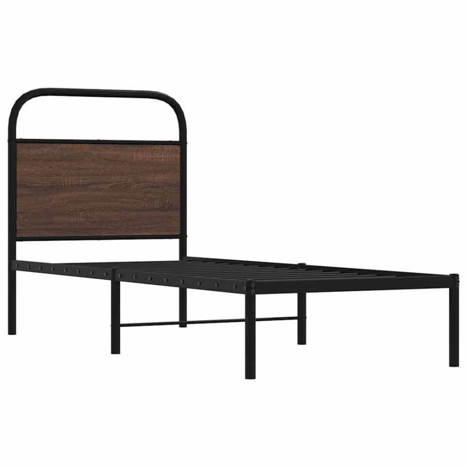 Estructura de cama sin colchón 75x190 cm madera marrón