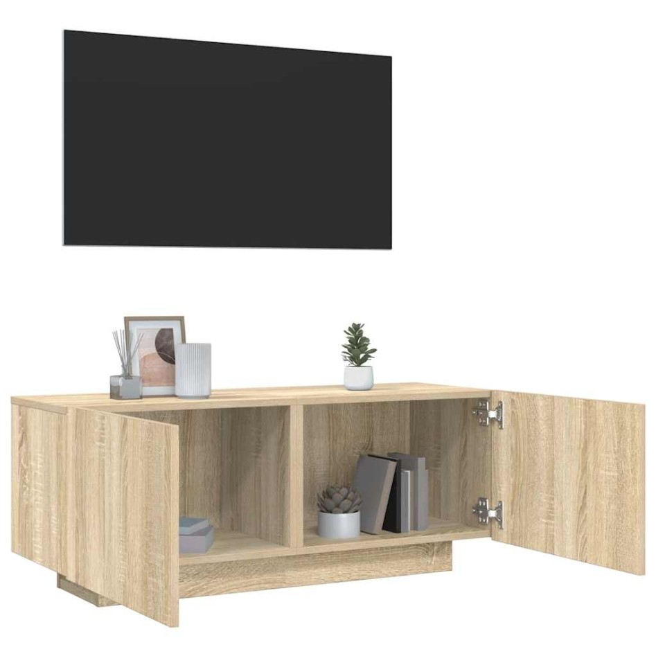 Mueble para TV madera contrachapada color roble 100x35x40