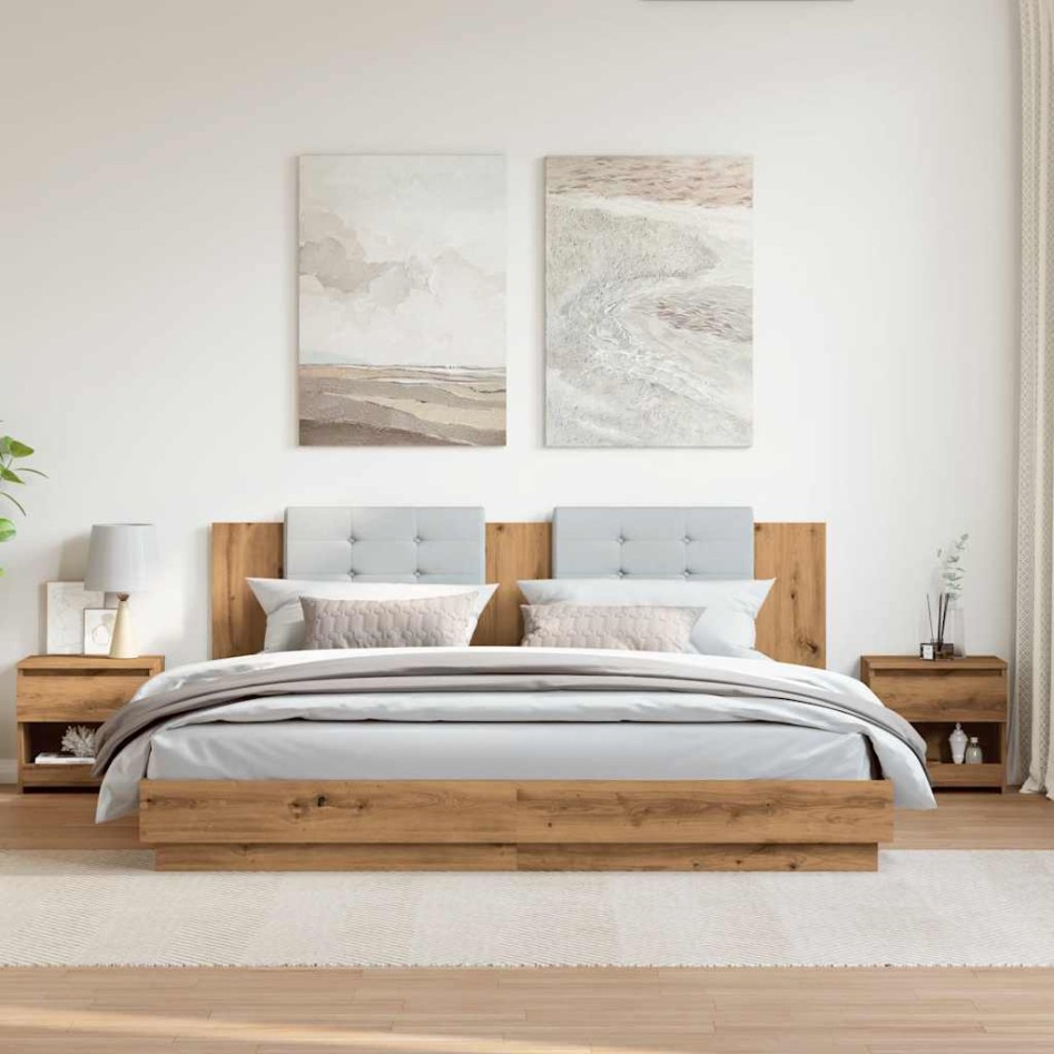 Mesitas noche 2 uds madera ingeniería roble artisian