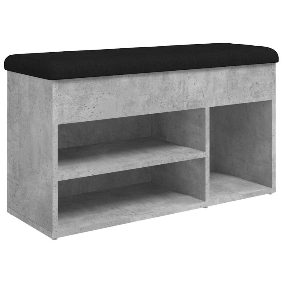 Banco zapatero madera de ingeniería gris hormigón 82x32x45,5