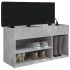 Banco zapatero madera de ingeniería gris hormigón 82x32x45,5