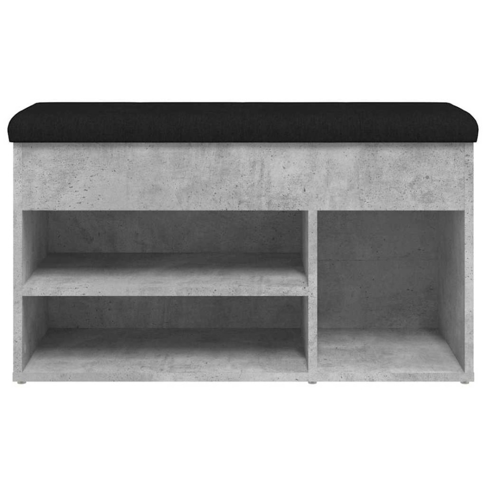 Banco zapatero madera de ingeniería gris hormigón 82x32x45,5