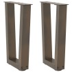 Patas mesa de comedor en forma de V 2 uds acero natural Acero