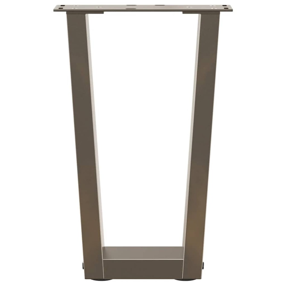 Patas mesa de comedor en forma de V 2 uds acero natural