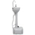 Lavabo portátil con pedestal para camping gris 20