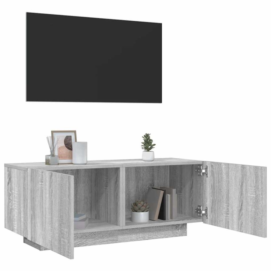 Mueble de TV madera contrachapada gris Sonoma 100x35x40