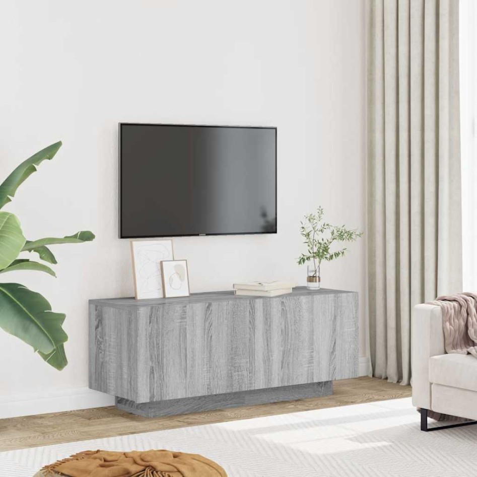 Mueble de TV madera contrachapada gris Sonoma 100x35x40