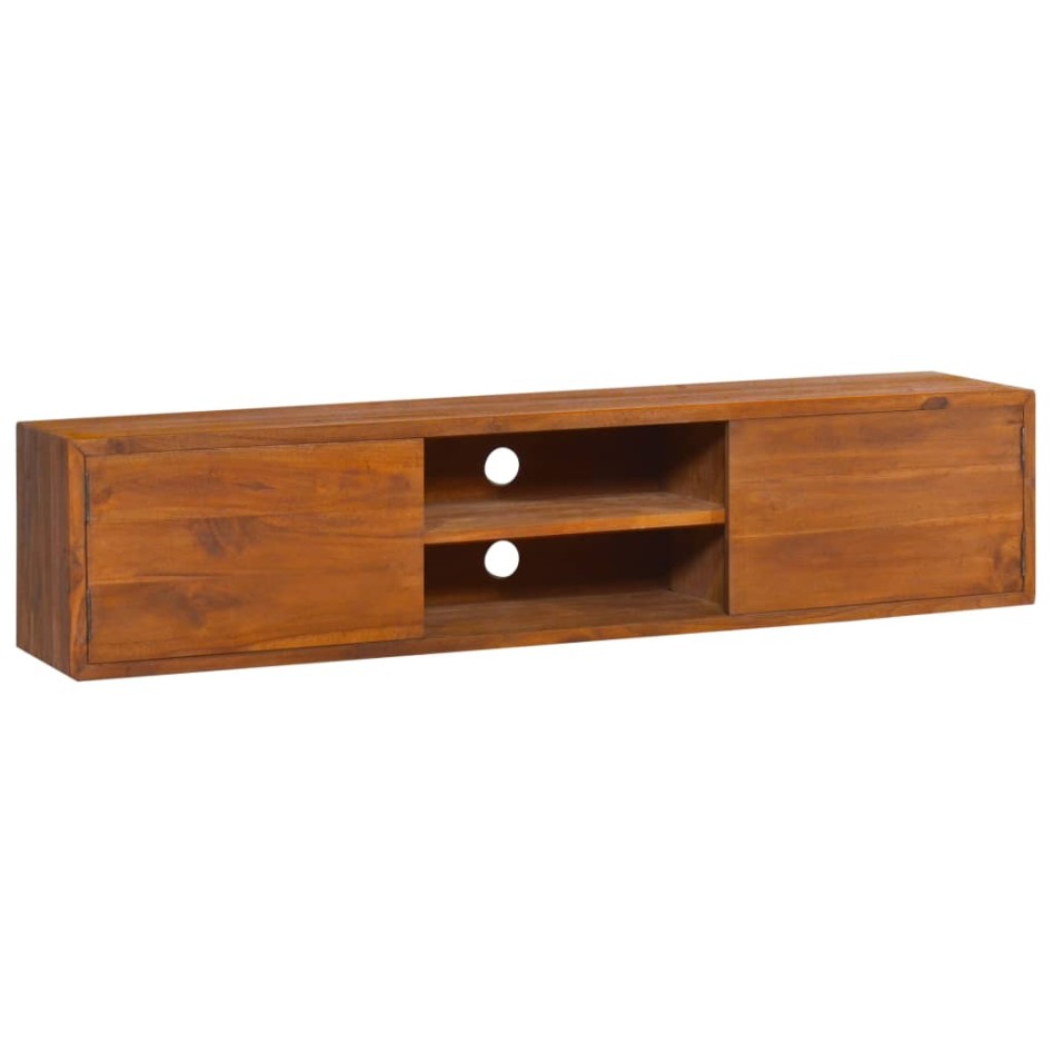 Mueble de TV de pared madera maciza de teca 135x30x30