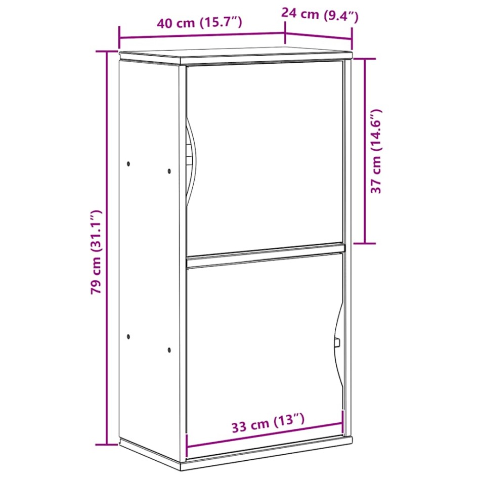 Mueble auxiliar ODDA blanco 40x24x79 cm madera maciza de