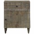Mesita de noche madera maciza de mango gris claro 50x33x60