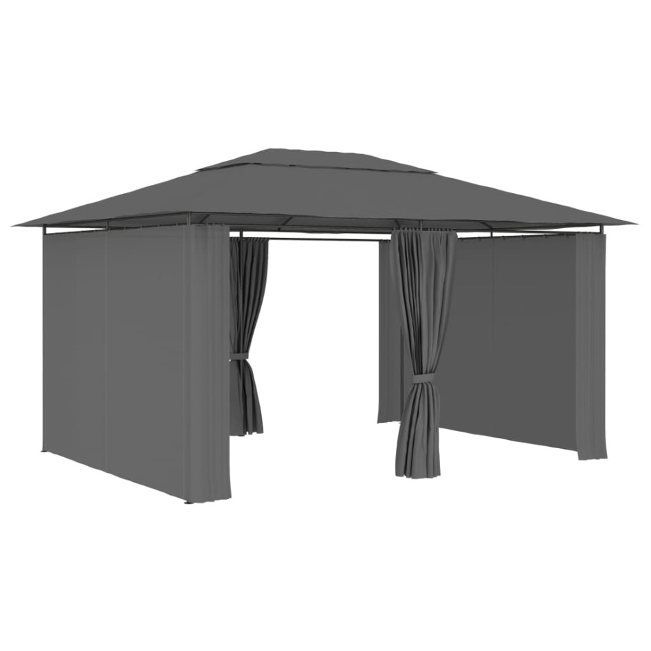 Carpa de jardín con cortinas gris antracita 4x3