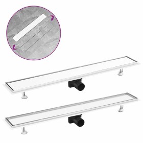 Desagüe de ducha con cubierta 2 en 1 acero inoxidable 83x14