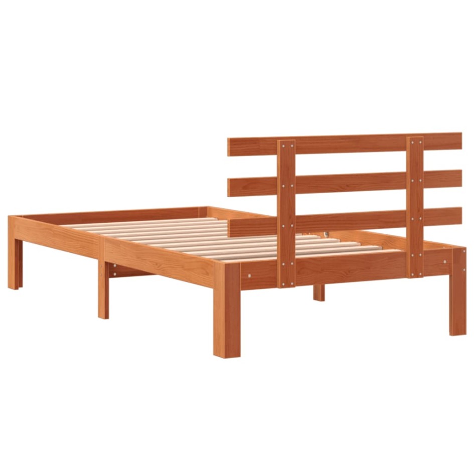 Estructura de cama sin colchón madera de pino marrón 90x200