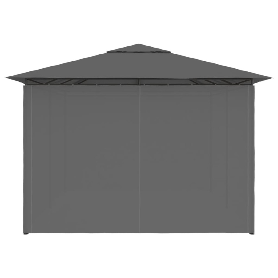 Carpa de jardín con cortinas gris antracita 4x3