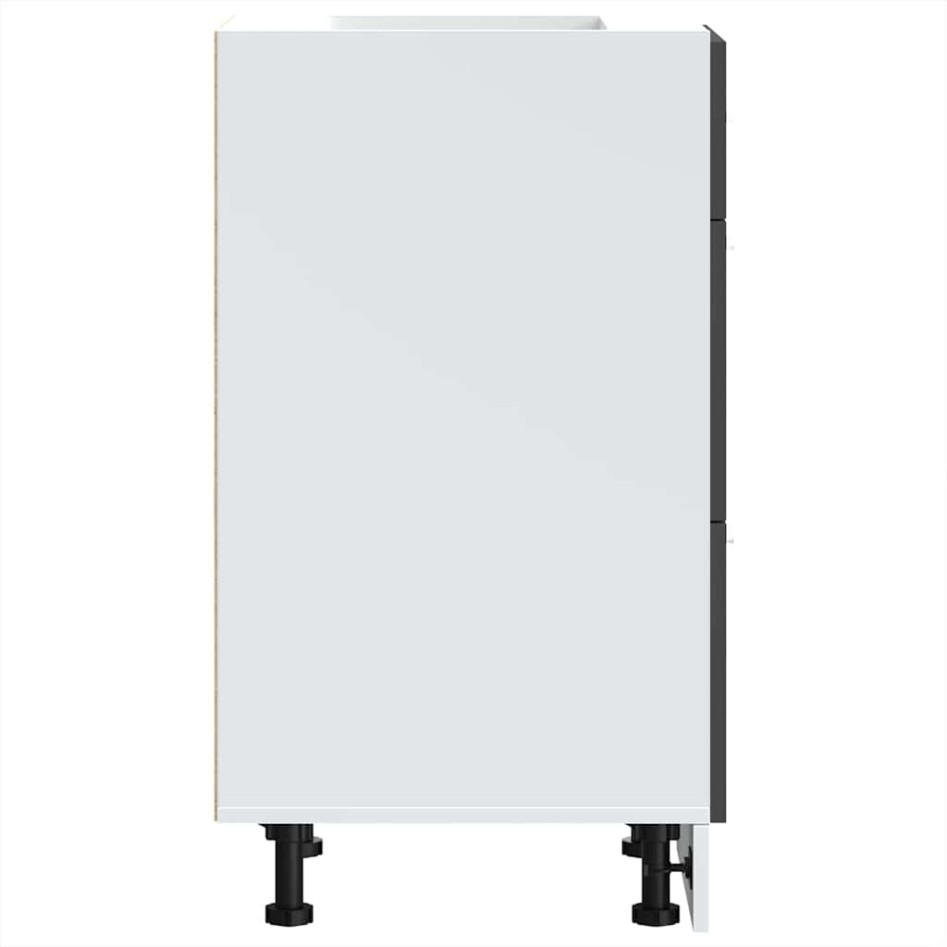 Armario bajo de madera de ingeniería negro 40x46x81,5