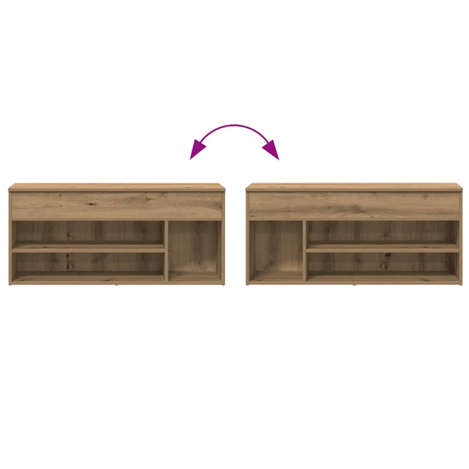 Mueble zapatero madera ingeniería roble artisan 102x30,5x45