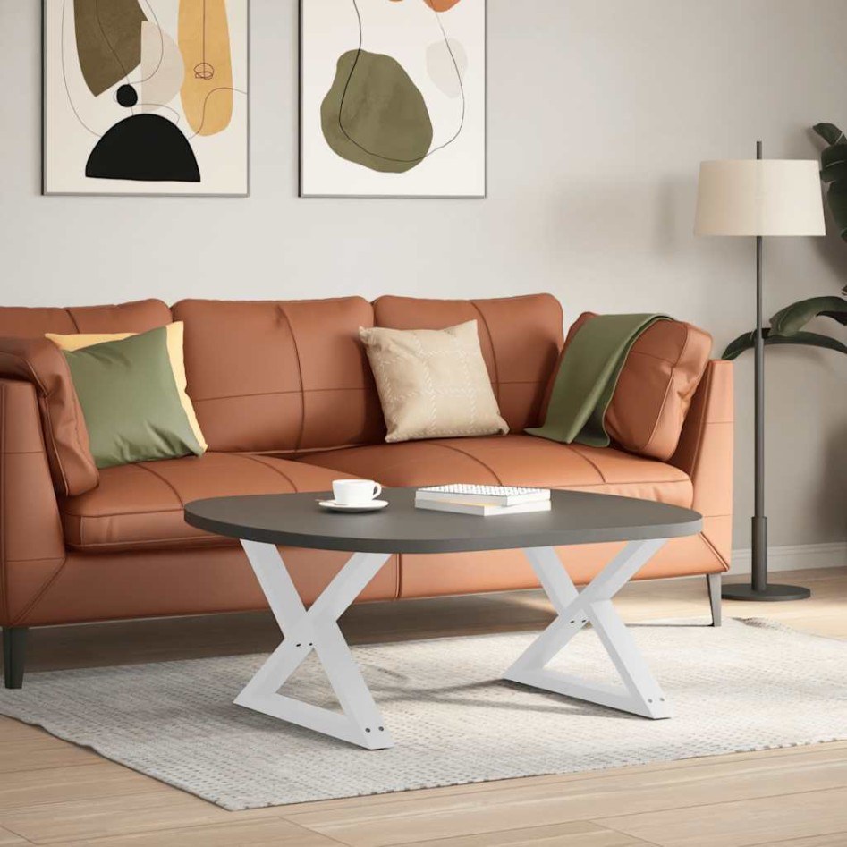 Patas para mesa de centro 2 uds acero blanco 70x(42-43,3)