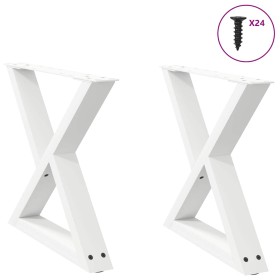 Patas para mesa de centro 2 uds acero blanco 50x(42-43,3)