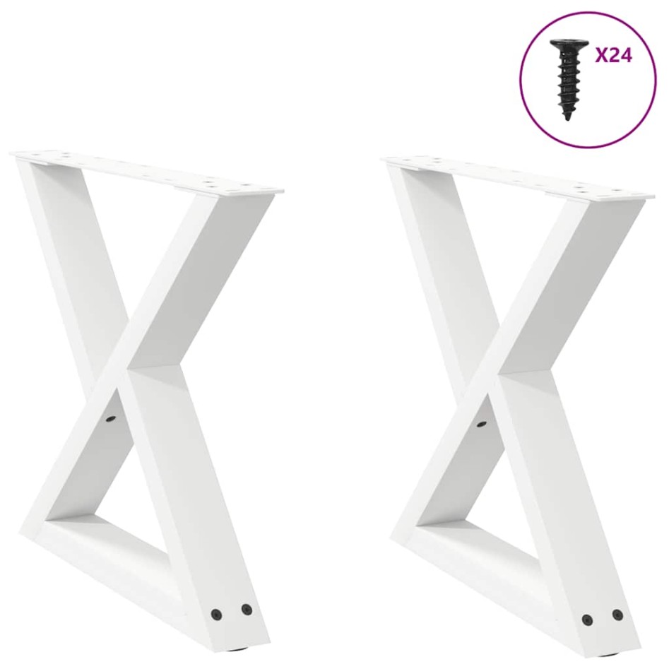 Patas para mesa de centro 2 uds acero blanco 50x(42-43,3)