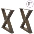 Patas mesa de centro 2 uds acero natural 50x(42-43,3) cm