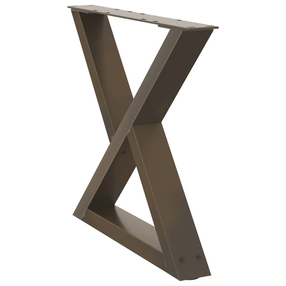 Patas mesa de centro 2 uds acero natural 50x(42-43,3) cm