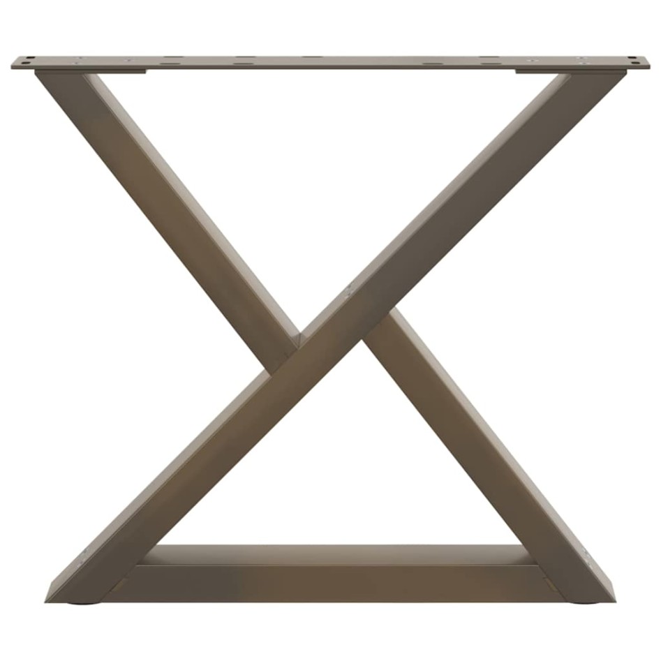 Patas mesa de centro 2 uds acero natural 50x(42-43,3) cm