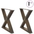 Patas mesa de centro 2 uds acero natural 60x(42-43,3) cm