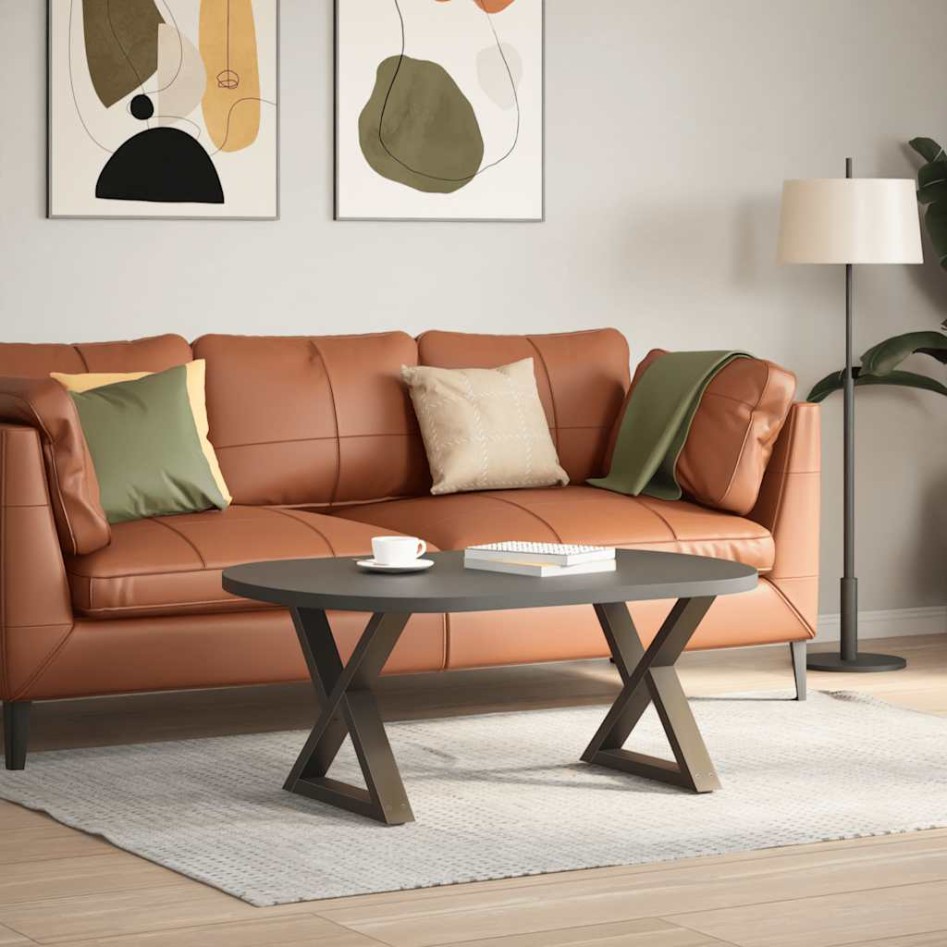 Patas mesa de centro 2 uds acero natural 60x(42-43,3) cm