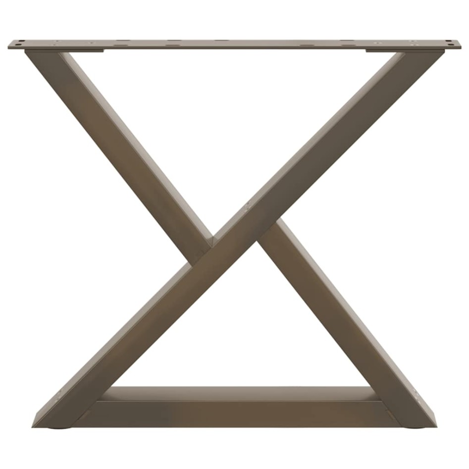 Patas mesa de centro 2 uds acero natural 60x(42-43,3) cm