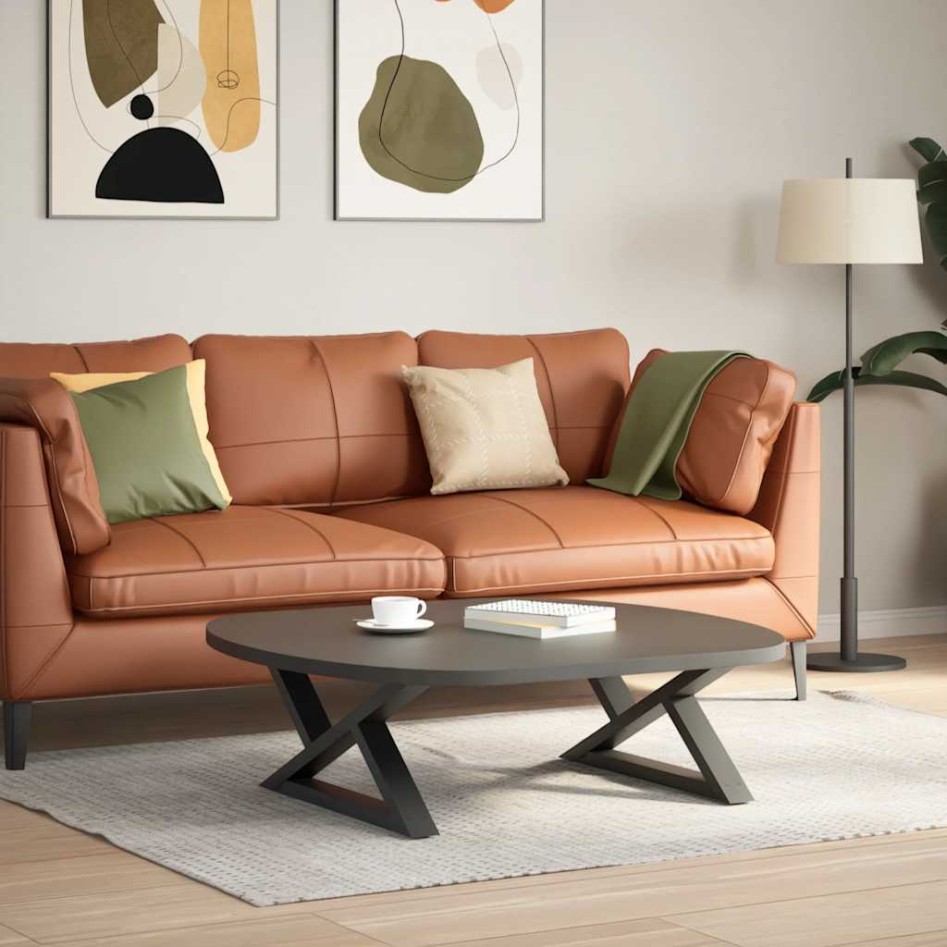 Patas de mesa centro 2 unidades acero antracita 70x(30-31,3)