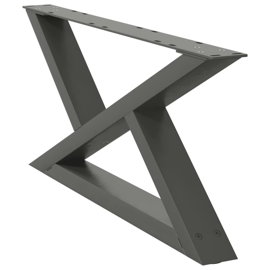 Patas de mesa centro 2 unidades acero antracita 70x(30-31,3)