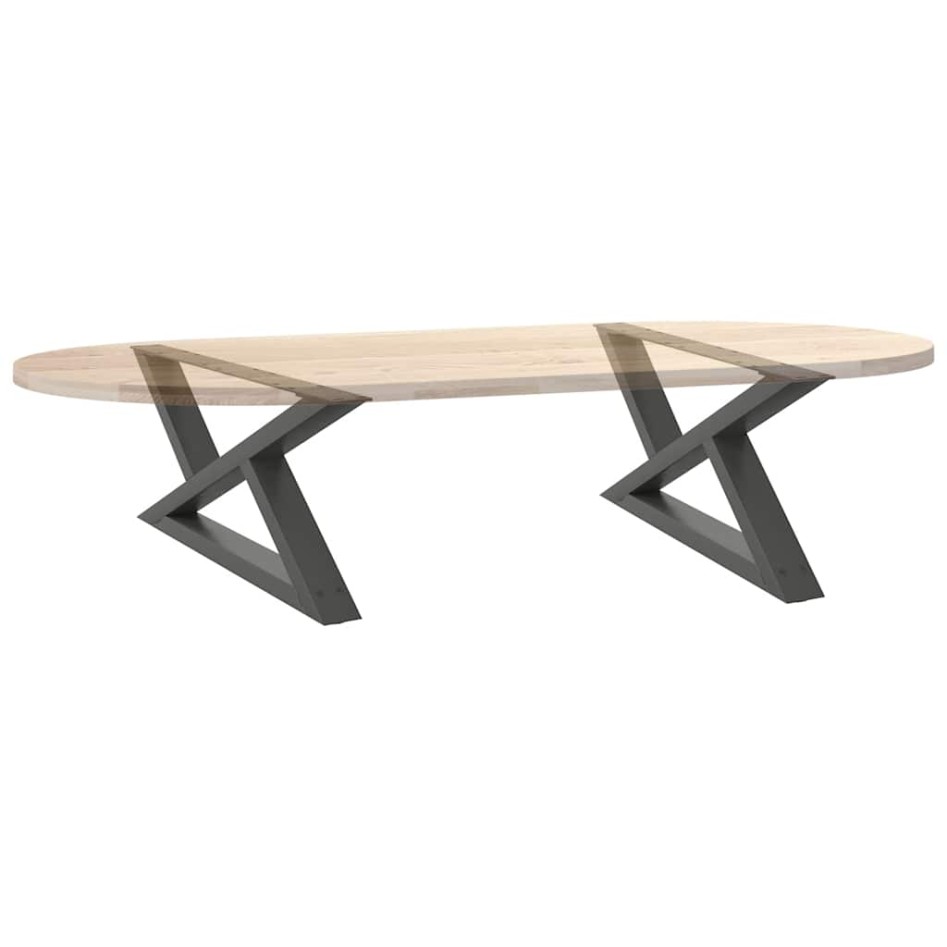 Patas de mesa centro 2 unidades acero antracita 70x(30-31,3)