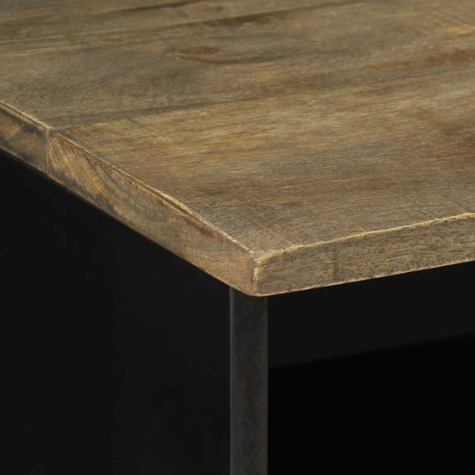 Mueble de TV madera maciza de mango negro 80x33x46
