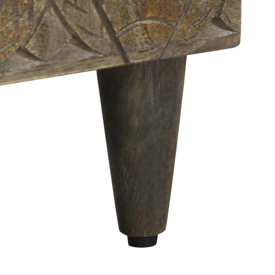 Mueble de TV madera maciza de mango negro 80x33x46