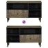 Mueble de TV madera maciza de mango negro 80x33x46