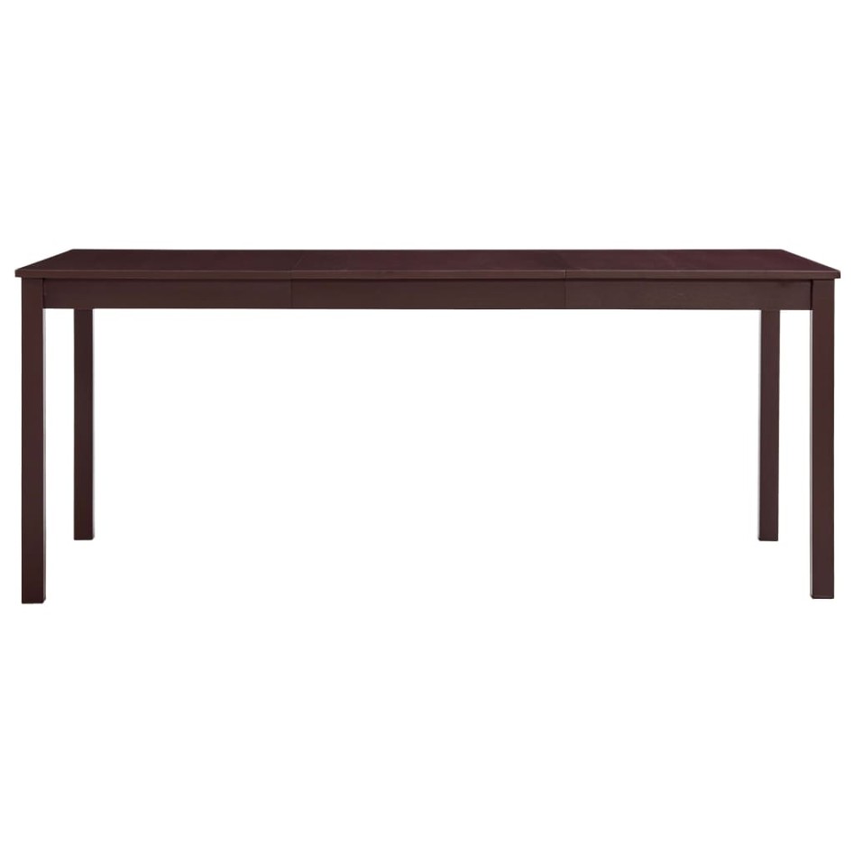 Mesa de comedor de madera de pino marrón oscuro 180x90x73