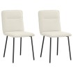 Sillas de comedor 2 unidades terciopelo crema