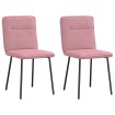 Sillas de comedor 2 unidades terciopelo rosa