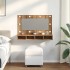 Mueble con espejo y LED roble artesanal 90x31,5x62