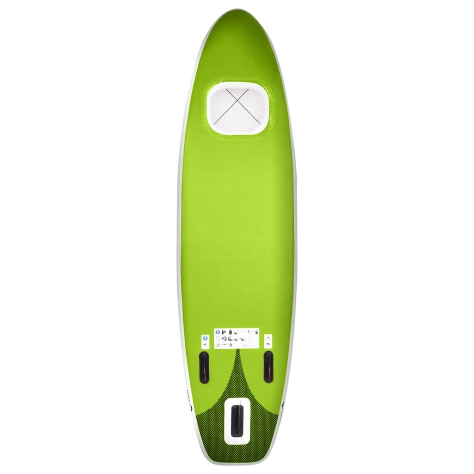 Juego de tabla paddle surf inflable verde 300x76x10
