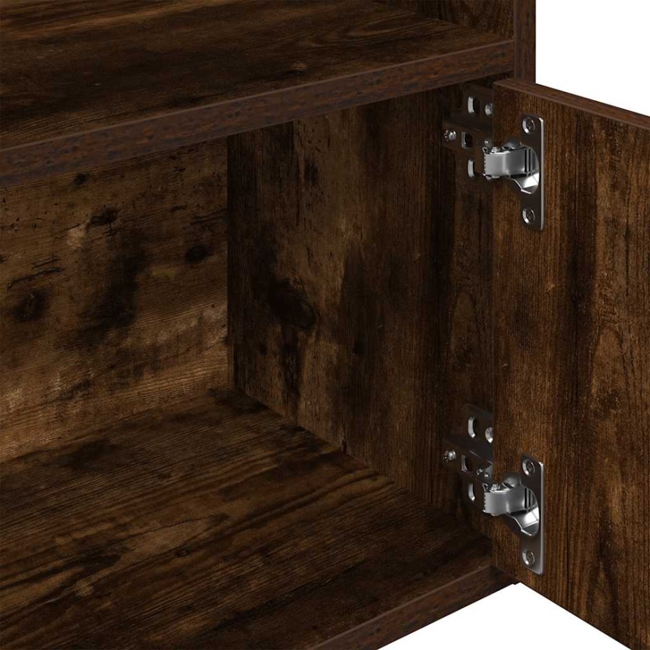 Estantería madera de ingeniería roble ahumado 31x24x127