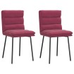 Sillas de comedor 2 unidades terciopelo rojo tinto