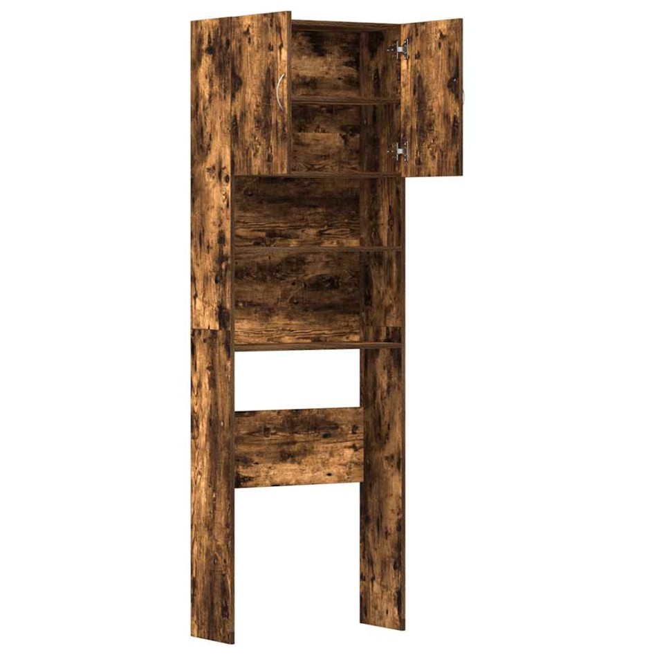 Armario lavadora madera ingeniería roble ahumado 64x24x190