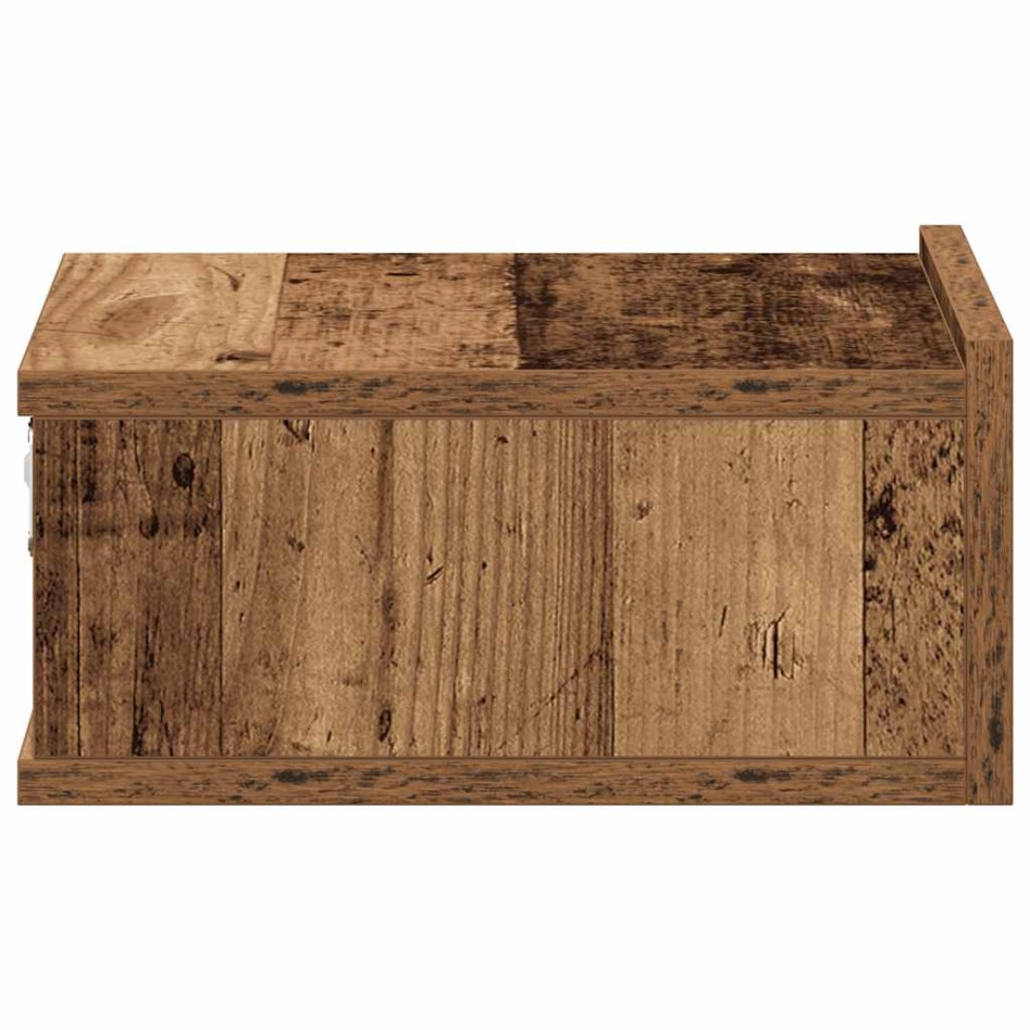 Mesitas de noche flotantes 2 uds madera vieja 40x32x15