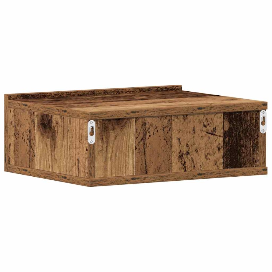 Mesitas de noche flotantes 2 uds madera vieja 40x32x15