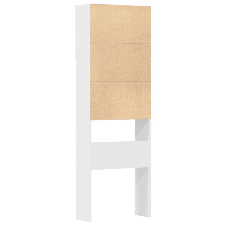 Armario lavadora madera ingeniería blanco brillante